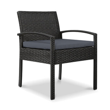 Outdoor Bistro Wicker Chair, Black