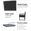Outdoor Bistro Wicker Chair, Black