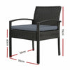 Set of 2 Outdoor Dining Chairs Wicker Chair Patio Garden Furniture