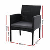 Set of 2 Outdoor Bistro Chairs Patio Furniture Dining Chair Wicker