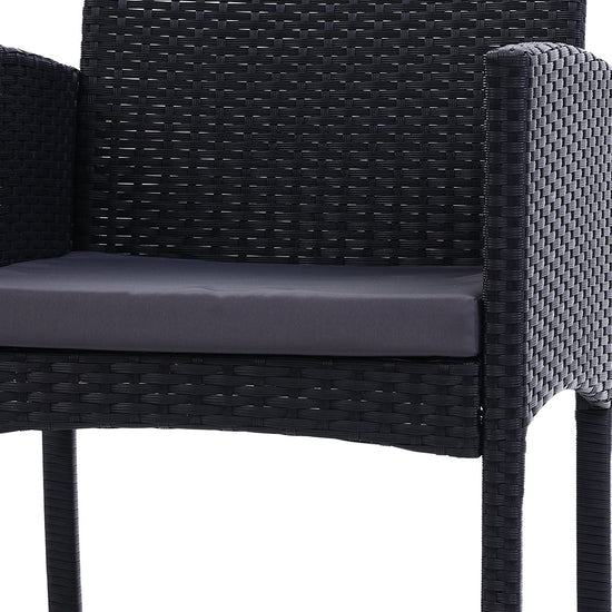 NNEDSZ Set of 2 Outdoor Bistro Chairs Patio Furniture Dining Chair Wicker Garden Cushion Gardeon-2