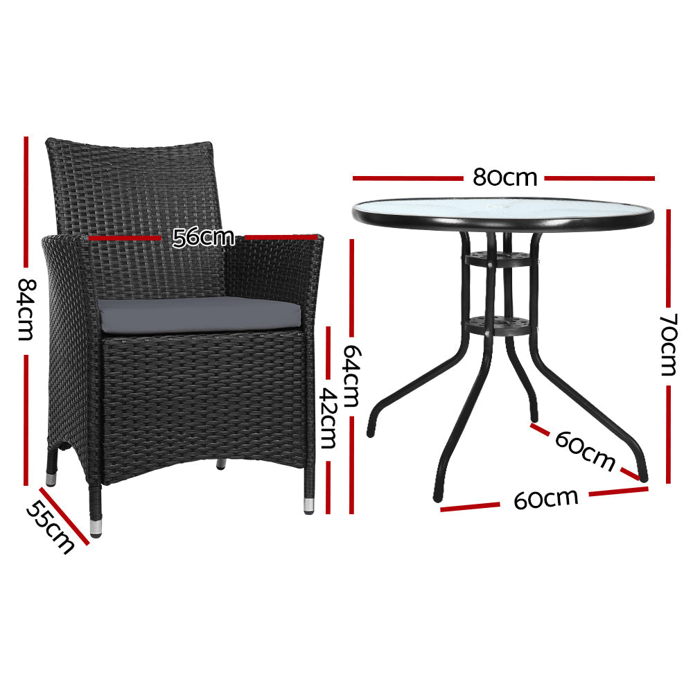 NNEDSZ Outdoor Furniture Dining Chair Table Bistro Set Wicker Patio Setting Tea Coffee Cafe Bar Set-1