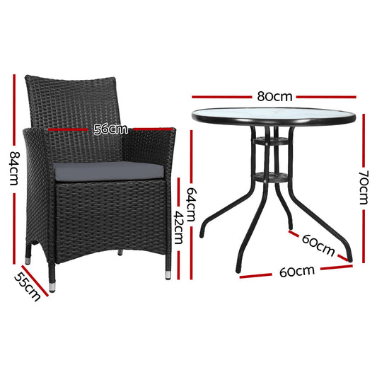 NNEDSZ Outdoor Furniture Dining Chair Table Bistro Set Wicker Patio Setting Tea Coffee Cafe Bar Set-1