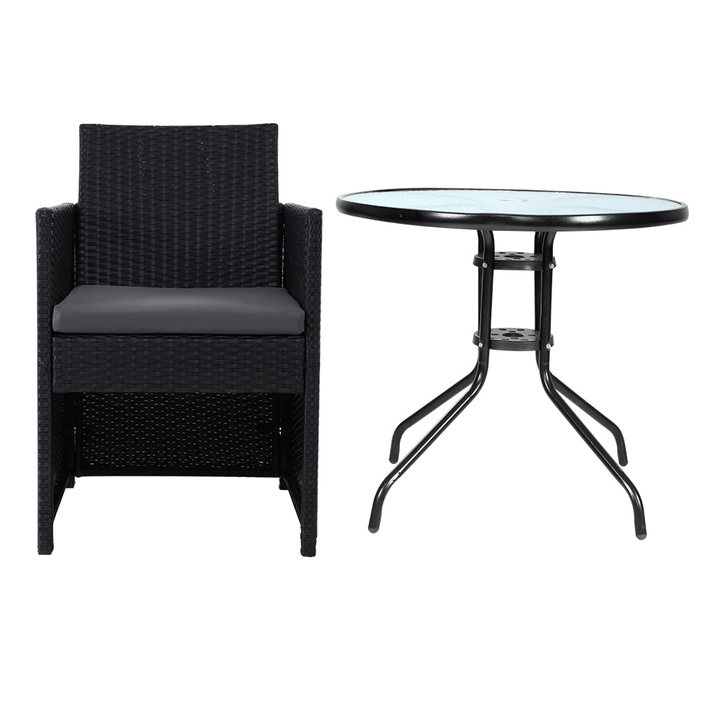 NNEDSZ Patio Furniture Dining Chairs Table Patio Setting Bistro Set Wicker Tea Coffee Cafe Bar Set-2