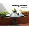 Gardeon 3PC Bistro Set Outdoor Furniture Rattan Table Chairs Cushion