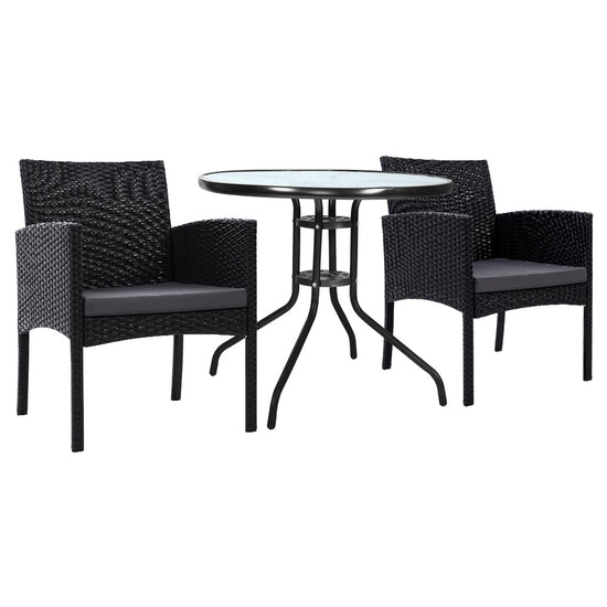 NNEDSZ Outdoor Bistro Chairs Patio Furniture Dining Chair Wicker Garden Cushion Tea Coffee Cafe Bar Set-0