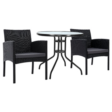 NNEDSZ Outdoor Bistro Chairs Patio Furniture Dining Chair Wicker Garden Cushion Tea Coffee Cafe Bar Set-0