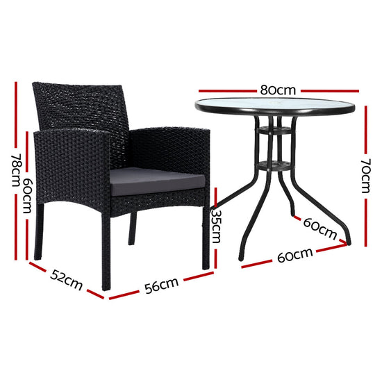NNEDSZ Outdoor Bistro Chairs Patio Furniture Dining Chair Wicker Garden Cushion Tea Coffee Cafe Bar Set-1