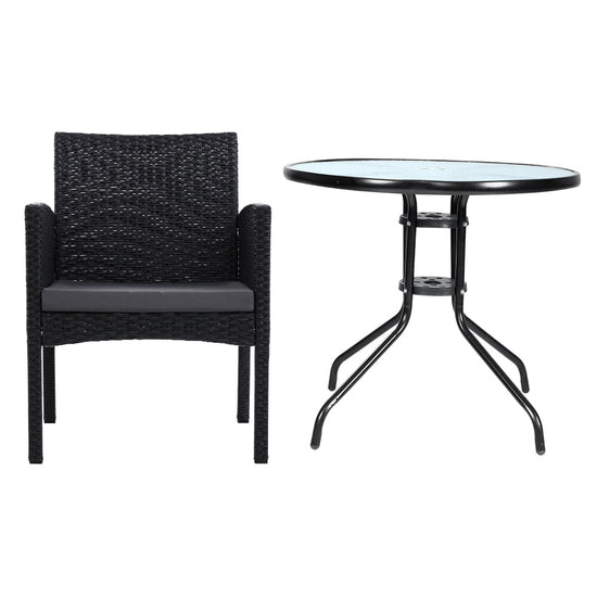 NNEDSZ Outdoor Bistro Chairs Patio Furniture Dining Chair Wicker Garden Cushion Tea Coffee Cafe Bar Set-2