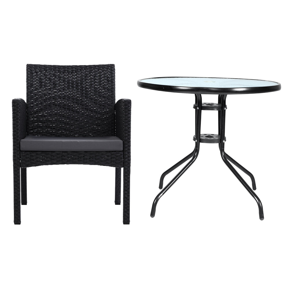 NNEDSZ Outdoor Bistro Chairs Patio Furniture Dining Chair Wicker Garden Cushion Tea Coffee Cafe Bar Set-2