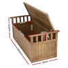 Wooden Outdoor Storage Bench 128.5cm — Garden Chest Box Seat