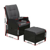 Wicker Outdoor Recliner Chair with Ottoman