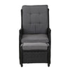 Wicker Outdoor Recliner Chair with Ottoman
