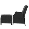 Wicker Outdoor Recliner Chair with Ottoman