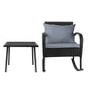 Wicker Rocking Chair & Table Set, Outdoor Patio Furniture