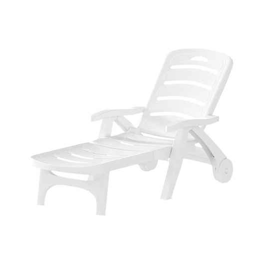 NNEDSZ Sun Lounger Folding Chaise Lounge Chair Wheels Patio Outdoor Furniture-0
