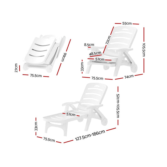 NNEDSZ Sun Lounger Folding Chaise Lounge Chair Wheels Patio Outdoor Furniture-1