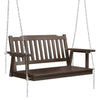 Wooden Porch Swing Chair with Chain, 2-Seater Garden Bench