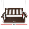 Wooden Porch Swing Chair with Chain, 2-Seater Garden Bench