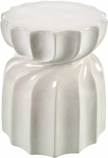 Ratnagiri Ceramic Outdoor Stool, Cream