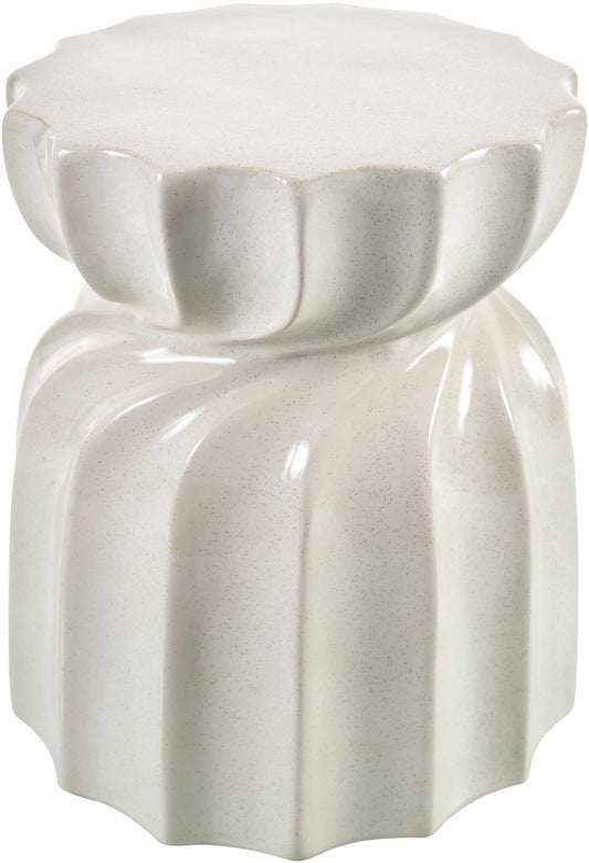 Ratnagiri Ceramic Outdoor Stool, Cream
