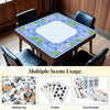 Foldable Mahjong Mat — Blue Violet Floral