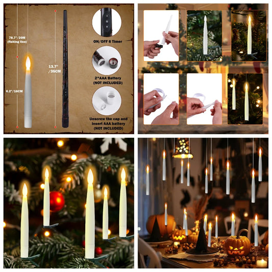 10-Piece Flameless LED Taper Candles with Remote and Timer