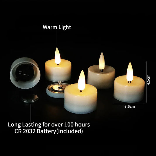 Flameless LED Tea Light Candles, Warm White Flickering Set