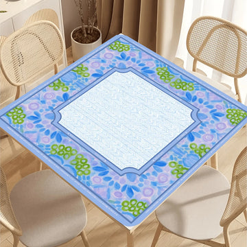 Foldable Mahjong Mat — Blue Violet Floral