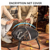 Outdoor Charcoal Fire Pit Portable Iron Fire Bowl with Folding Legs Black