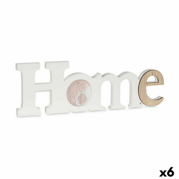 Photo Frame Set, White & Brown MDF Wood (6 Units)