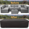 Outdoor furniture dust cover, 210D Oxford cloth, black silver sofa