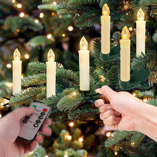 10-Piece Flameless LED Taper Candles with Remote and Timer