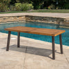 Acacia Wood Outdoor Patio Dining Table, Teak Finish, 69 x 32 in