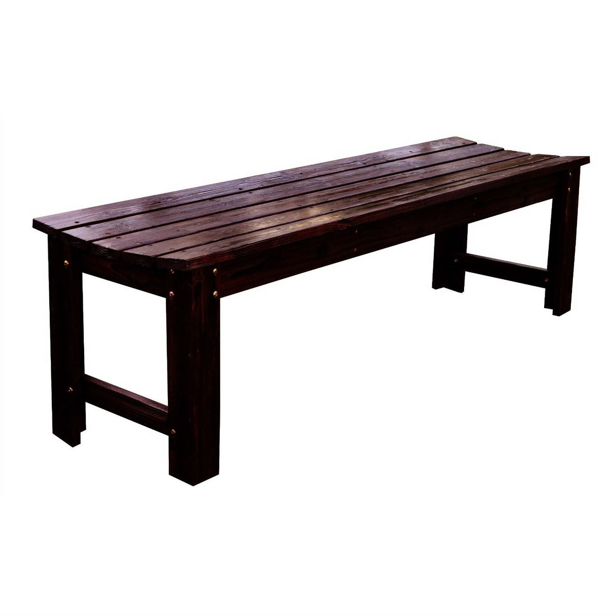 5-Feet Backless Outdoor Garden Patio Cedar Wood Bench in Burn Brown-0