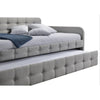Gray Tufted Polyester Linen Twin Daybed with Trundle-0