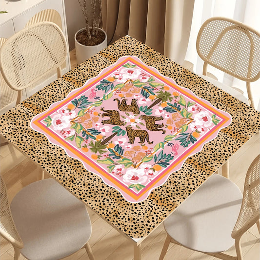Foldable Mahjong Mat — Leopard Tropical