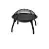 Outdoor Charcoal Fire Pit Portable Iron Fire Bowl with Folding Legs Black
