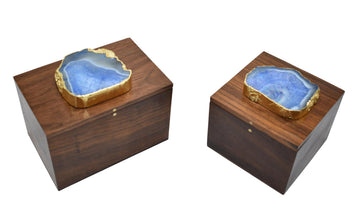 Wooden Box with Agate Top, Small or Medium