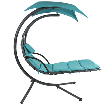 Teal Hammock Chair Porch Swing with Canopy