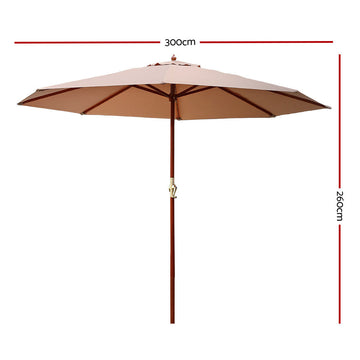 NNEDSZ 3M Outdoor Pole Umbrella Cantilever Stand Garden Umbrellas Patio Beige