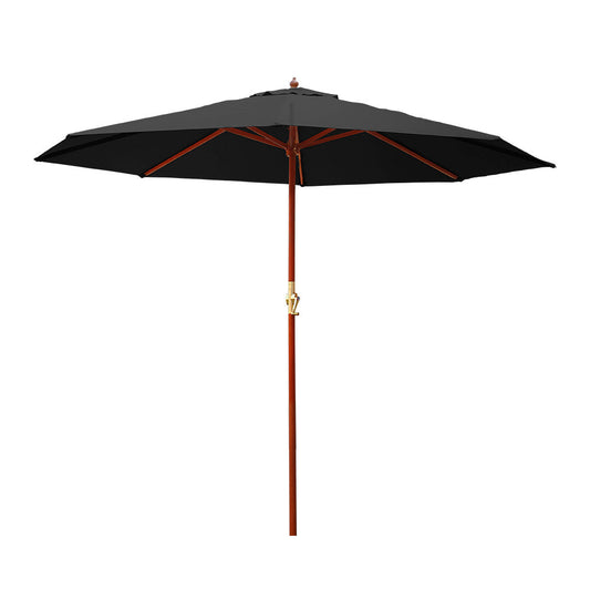 NNEDSZ 3M Outdoor Pole Umbrella Cantilever Stand Garden Umbrellas Patio Black
