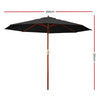 NNEDSZ 3M Outdoor Pole Umbrella Cantilever Stand Garden Umbrellas Patio Black