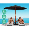 NNEDSZ 3M Outdoor Pole Umbrella Cantilever Stand Garden Umbrellas Patio Black