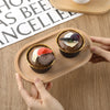7.8”×4.6” Small Oval Wood Plate Wooden Serving Trays Natural Wood Serving Platters Bathroom Counter Tray Oval Charcuterie