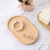 7.8”×4.6” Small Oval Wood Plate Wooden Serving Trays Natural Wood Serving Platters Bathroom Counter Tray Oval Charcuterie