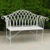 NNEDSZ White Lavinia Iron Outdoor Bench