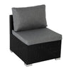 7-Piece Outdoor Wicker Loveseat Set with Storage Corner (Black)