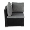 7-Piece Outdoor Wicker Loveseat Set with Storage Corner (Black)