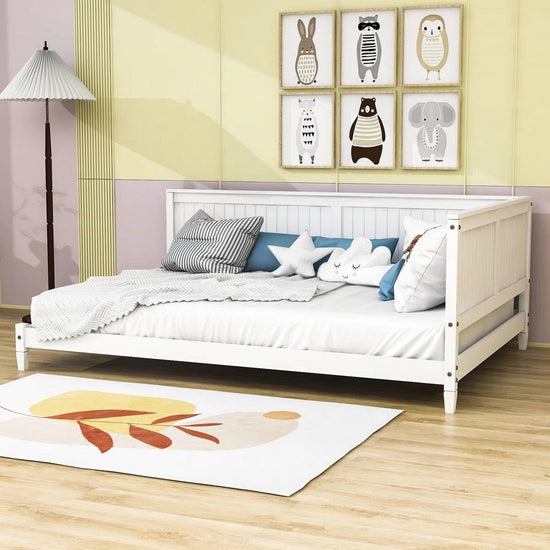 Full size Modern Daybed in White Wood Finish-0